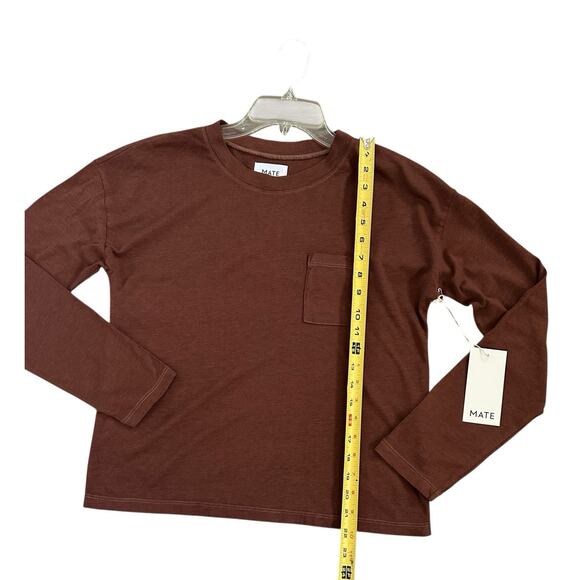MATE the Label Long Sleeve Tencel Sleep Tee Color Cocoa Size XS - Picture 4 of 8